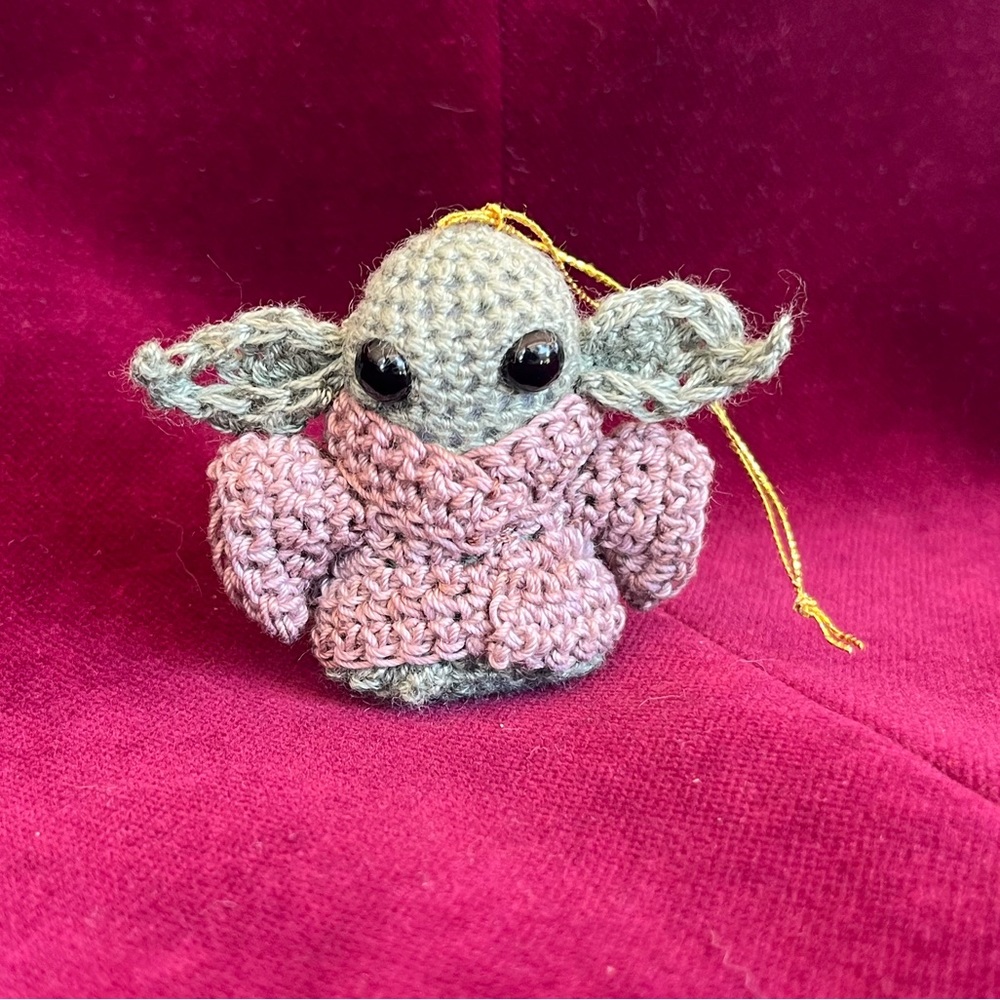 Baby Yoda Crocheted Ornament - Picture 2 of 3